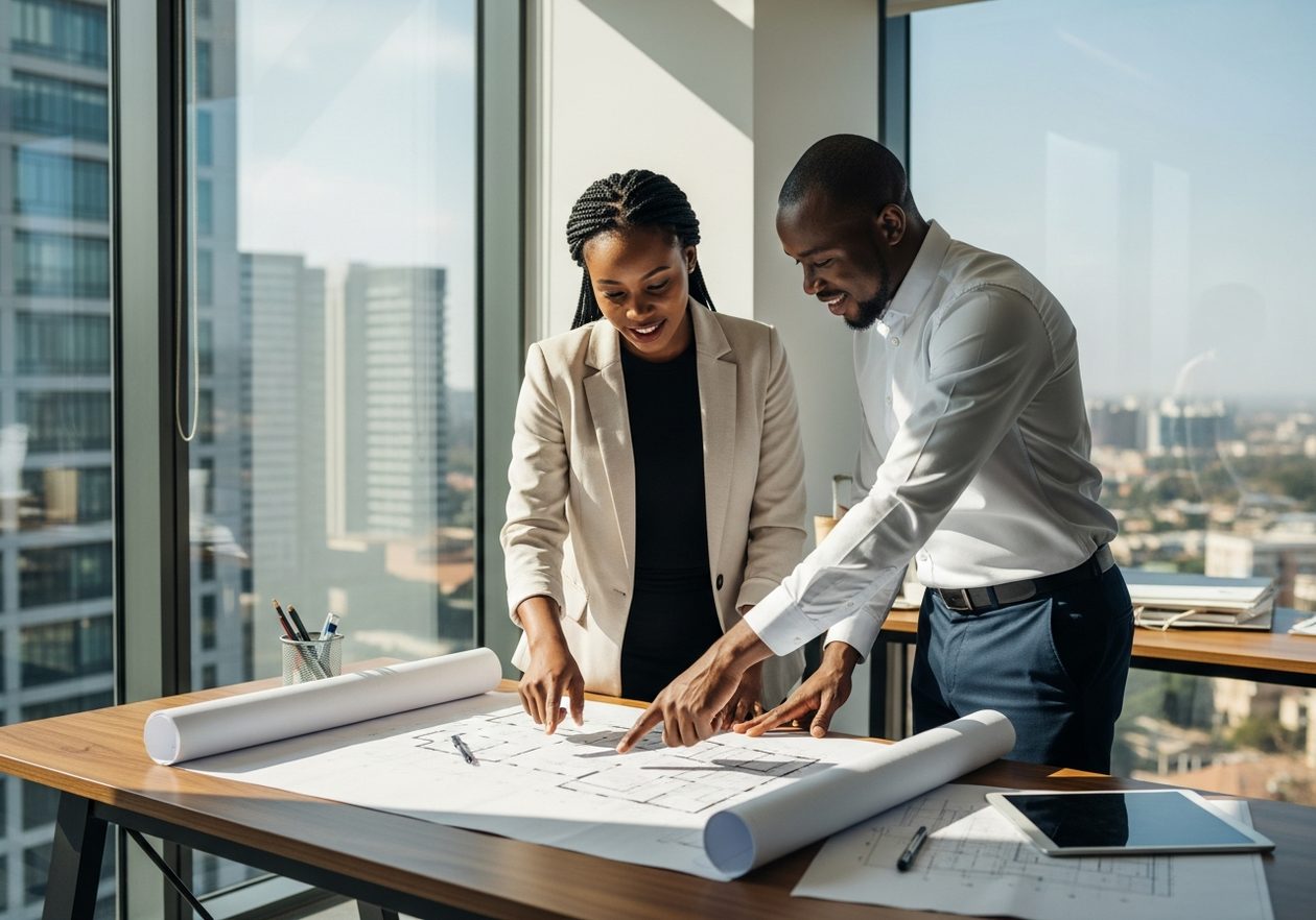 Estidama sustainability consultants reviewing building plans